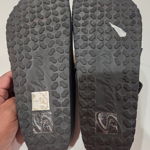 SCKECHERS Black Slide Sandals with Buckles - Picture 8 of 16